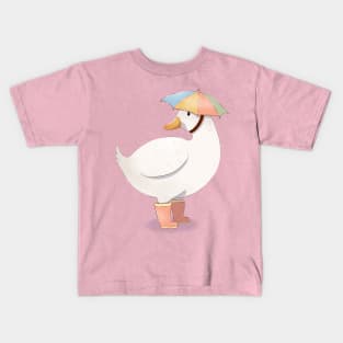 Umbrella Hat Duck Kids T-Shirt